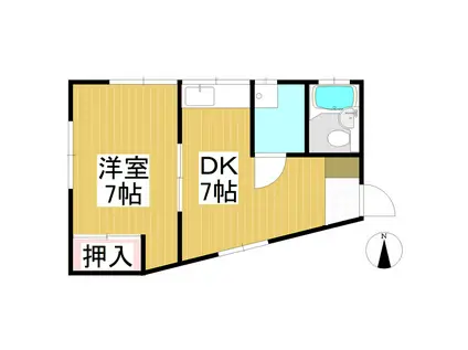 RASEN(1DK/1階)の間取り写真