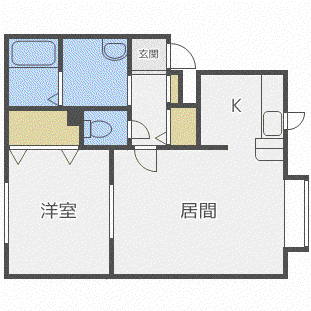 メゾンロワジール(1LDK/2階)の間取り写真