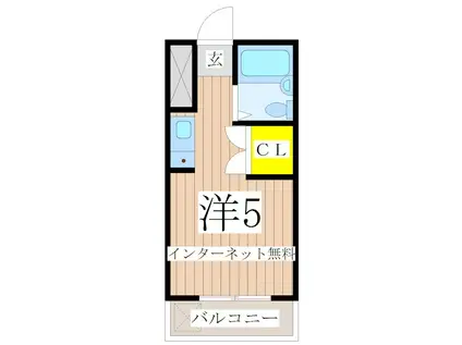 エクセル小松原(ワンルーム/3階)の間取り写真