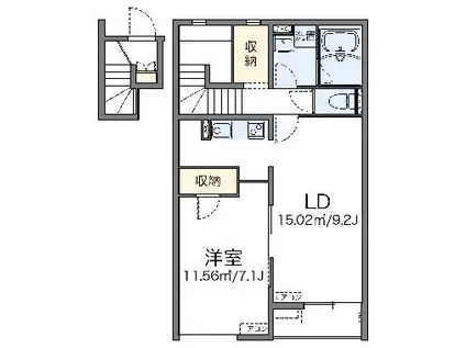 レオネクストはな(1LDK/2階)の間取り写真