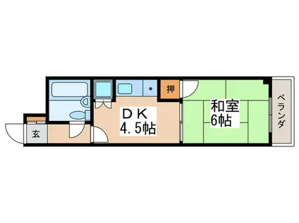 ワコーレ第ニ白鳥マンション(1DK/2階)の間取り写真