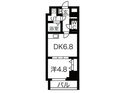 ルネサンスコート築地(1DK/3階)の間取り写真