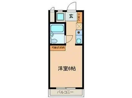 サンシャインサツキ(ワンルーム/1階)の間取り写真