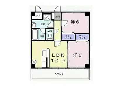 中島マンション(2LDK/2階)の間取り写真