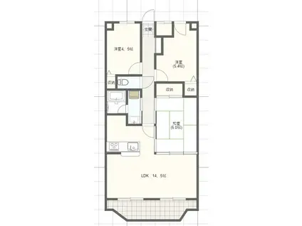 手柄アートスカイハイツ(3LDK/9階)の間取り写真
