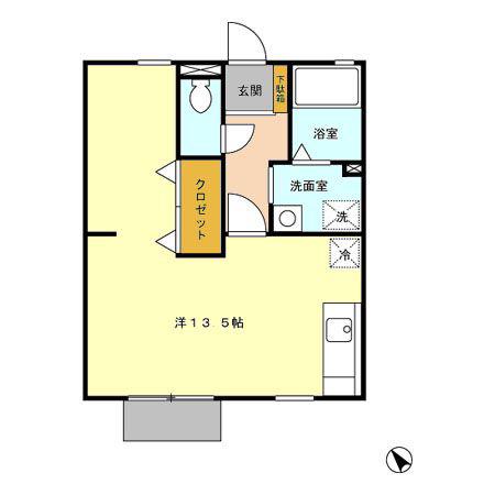 セジュールGREEN(ワンルーム/1階)の間取り写真