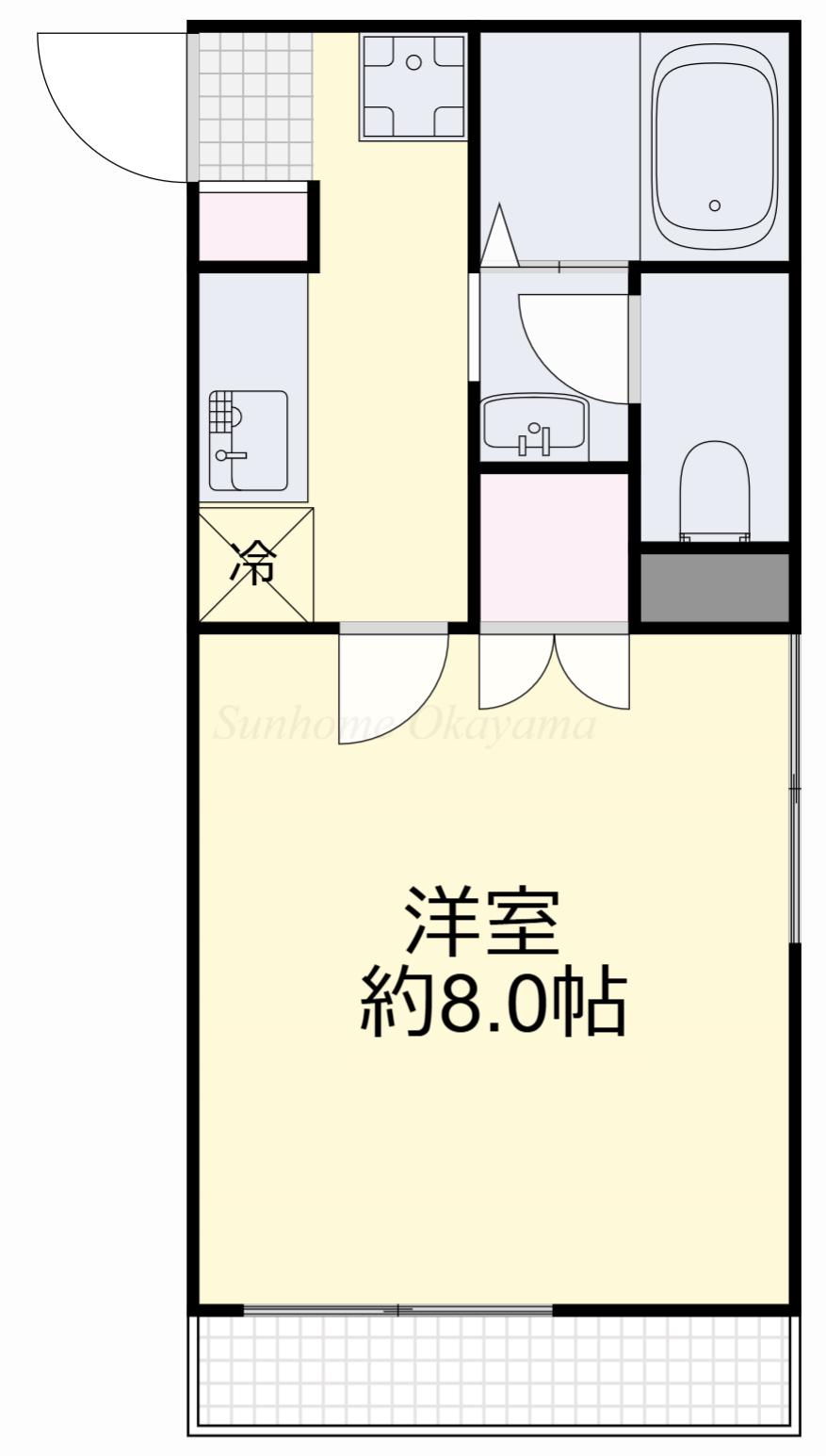 ワンダースメゾン青江(1K/2階)の間取り写真