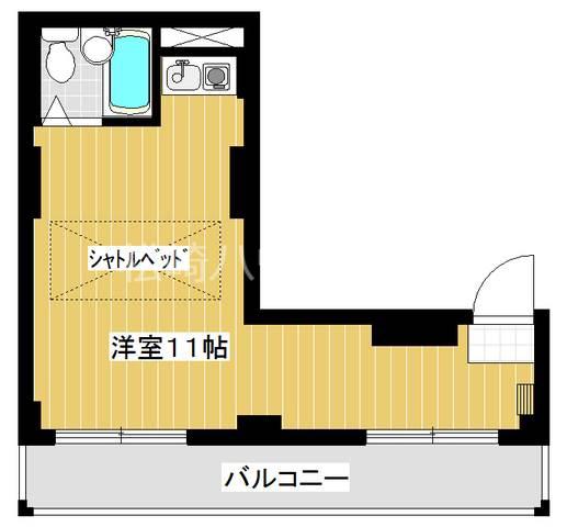 プラザUSA(ワンルーム/6階)の間取り写真