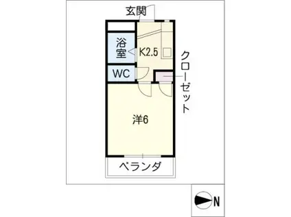 富士レイホービル第二(1K/2階)の間取り写真