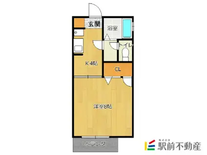 ライオンズ17(1K/1階)の間取り写真