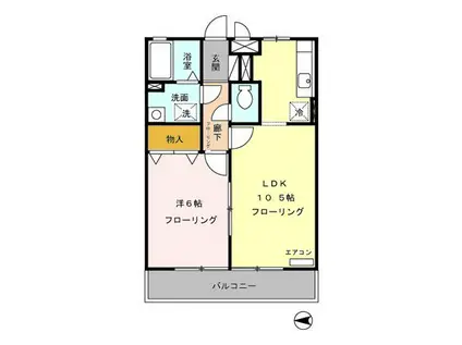 花花五番館(1LDK/3階)の間取り写真