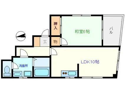 斉藤ビル(1LDK/3階)の間取り写真