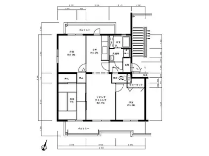井吹東シティコート1号棟(3LDK/1階)の間取り写真