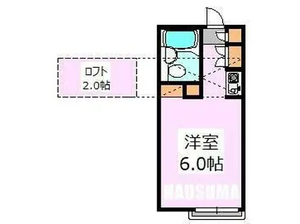 ベルメゾン(ワンルーム/2階)の間取り写真