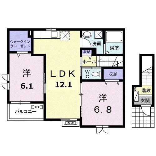 サンリットガーデン(2LDK/2階)の間取り写真