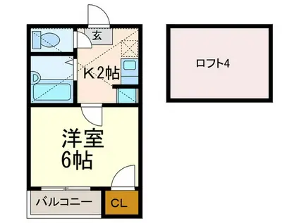 シティベ-ル住吉(1K/1階)の間取り写真