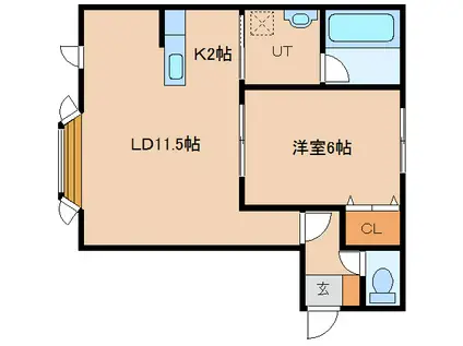 シンフォニー永山A棟(1LDK/2階)の間取り写真