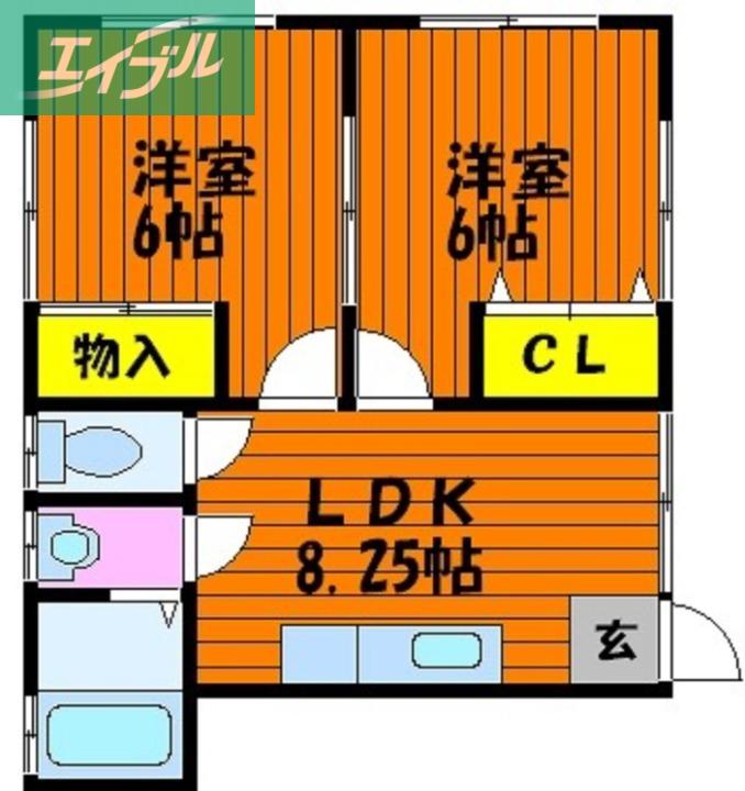 S・Sコーポ(2LDK/1階)の間取り写真