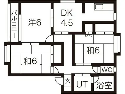 フリーデンA(3DK/2階)の間取り写真