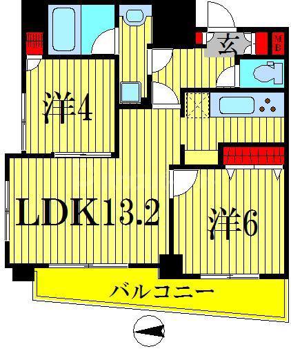 パークキューブ本所吾妻橋(2LDK/9階)の間取り写真