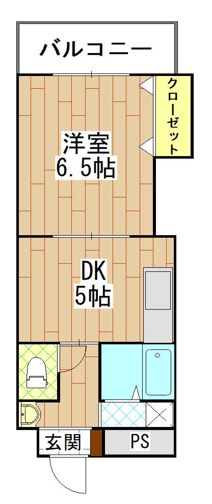 シェリール(1DK/2階)の間取り写真