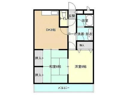 BLUELEAF(2DK/1階)の間取り写真