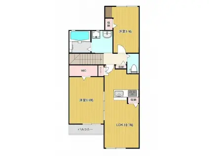 メゾンド・メルヴェーユ須磨(2LDK/2階)の間取り写真