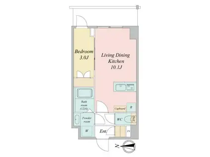 LIME RESIDENCE KAWAGUCHI イースト(1LDK/4階)の間取り写真