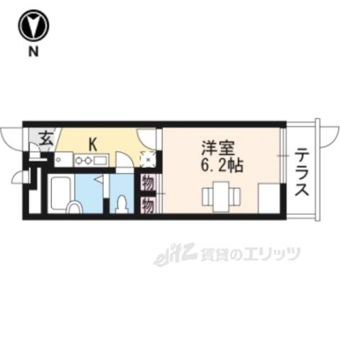 レオパレスラコルト(1K/1階)の間取り写真