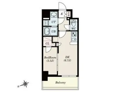 S-RESIDENCE四日市安島ALOGGIO12月契約限定キャンペ(1DK/2階)の間取り写真