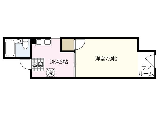 カーサメントJアベニュー(1DK/5階)の間取り写真