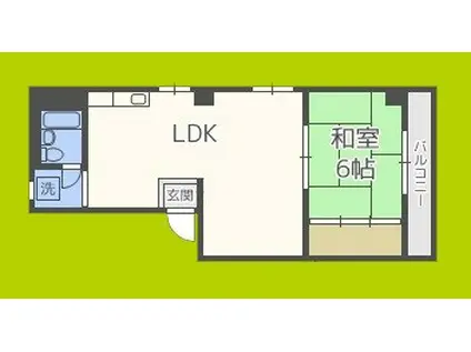 松弥ハイツ(1LDK/4階)の間取り写真