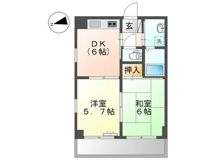 アソルティ横浜保土ヶ谷(2DK/4階)の間取り写真