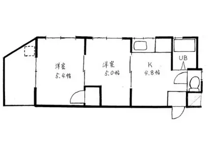 フジハイツ(2K/5階)の間取り写真