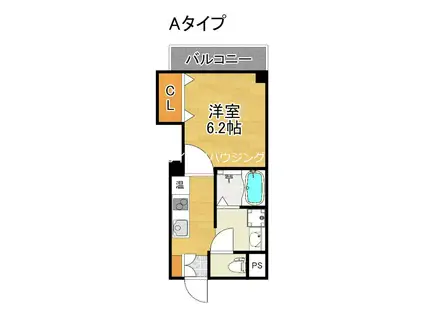 みおつくし岸里II(1K/2階)の間取り写真