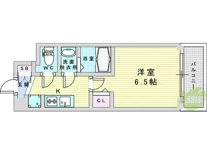 スプランディッド7(1K/3階)の間取り写真