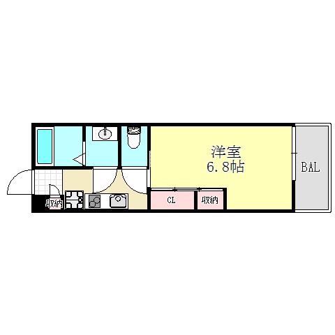 BLUE SKY MAYA3(1K/1階)の間取り写真
