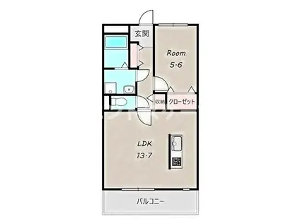 グランヴェルジュ(1LDK/1階)の間取り写真