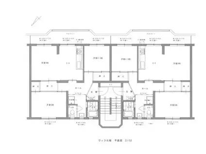 ヴィラ北堀(2LDK/1階)の間取り写真