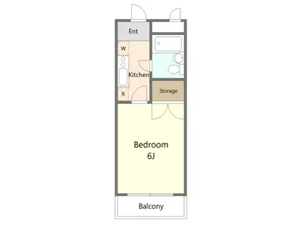 コクブマンション(1K/5階)の間取り写真