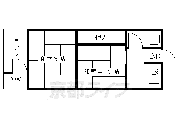 葵荘(2K/2階)の間取り写真