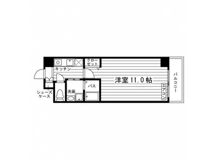 T・H ADMIRAL(1K/4階)の間取り写真