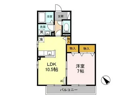 セジュール余川(1LDK/3階)の間取り写真