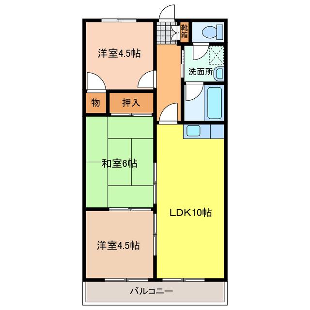 ロイヤルハイツ(3LDK/2階)の間取り写真