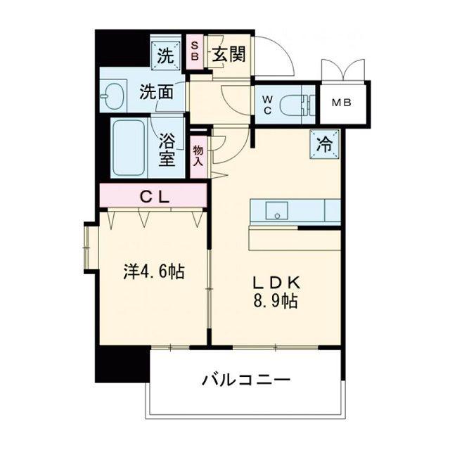 ルフォンプログレ南森町(1LDK/3階)の間取り写真