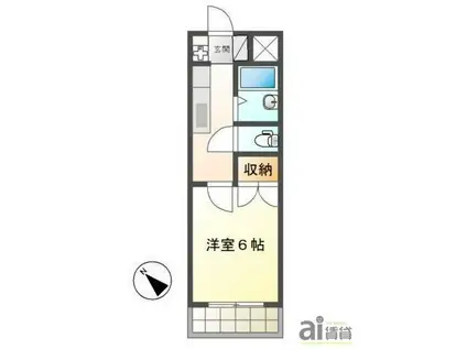 リヴィエールI(1K/2階)の間取り写真