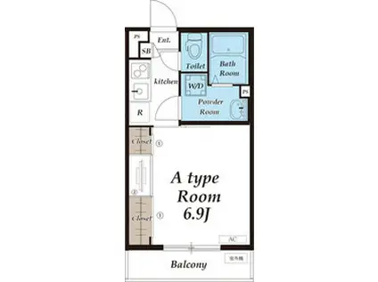 リブリ・コスモス ディー(1K/1階)の間取り写真