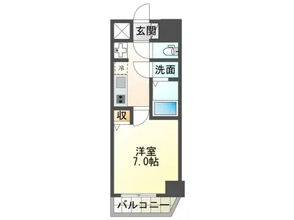 CRESTTAPP神戸湊町NOIR(1K/9階)の間取り写真