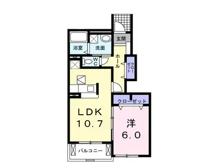 マ・メゾンII A(1LDK/1階)の間取り写真
