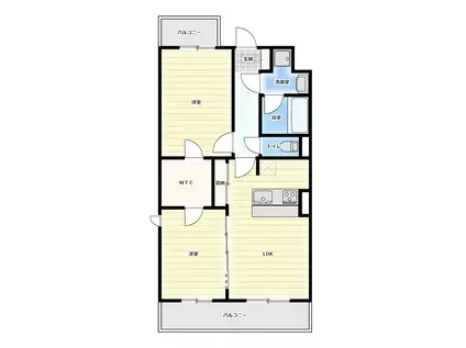 エルミタージュ(2LDK/1階)の間取り写真